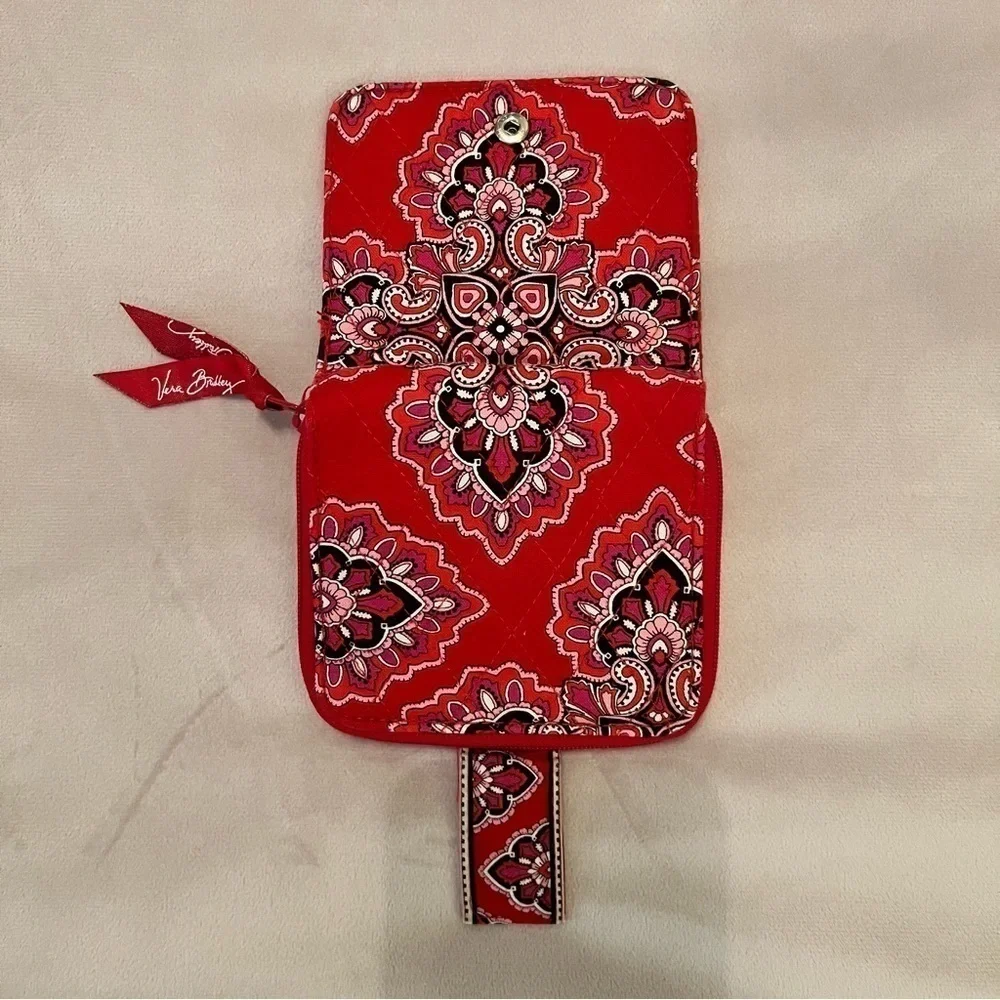 Vera Bradley Red Pink Paisley Quilted Wallet - Picture 6 of 8